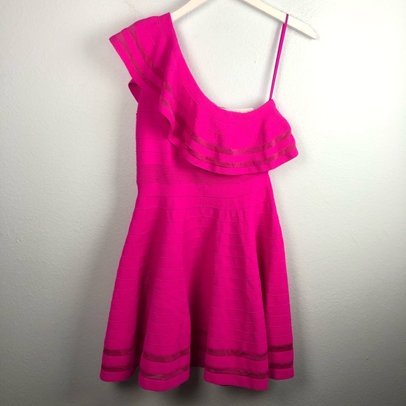 Ted Baker London pink one shoulder ruffle dress - Picture 6 of 6